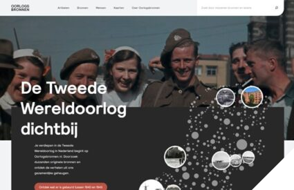 Screenshot van de website oorlogsbronnen.nl