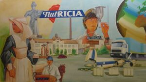 Oude reclame affiche in het Nutricia Museum.