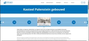 Screenshot van de pagina 'Kasteel Palenstein gebouwd'