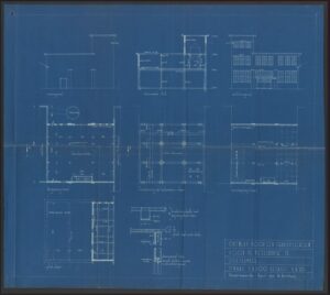 Gedigitaliseerde bouwtekening van de fabriek van Zelandia